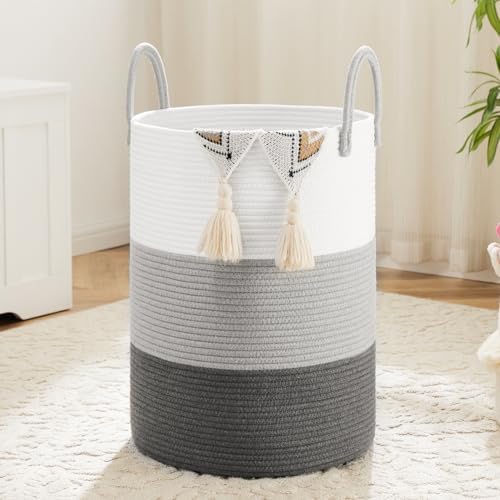 Artfeel Laundry Basket, Woven Cotton Rope Laundry Hamper, 40L by Artfeel