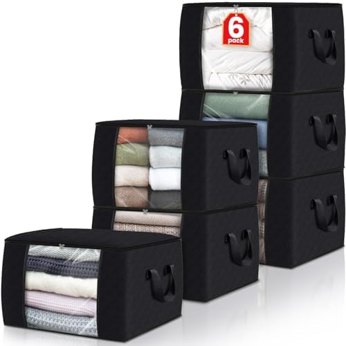 Fab totes 6 Pack Storage Bags for Clothes Blanket Storage Bins by Fabtotes