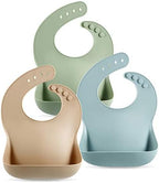 PandaEar Set of 3 Silicone Baby Bibs Waterproof, 10-72 Months by PandaEar