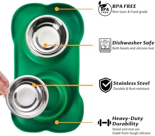 Hubulk Pet Dog Bowls 2 Stainless Steel Dog Bowl - Image 2