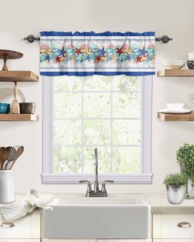 Vandarllin Coastal Beach Kitchen Curtains Valances - Image 2