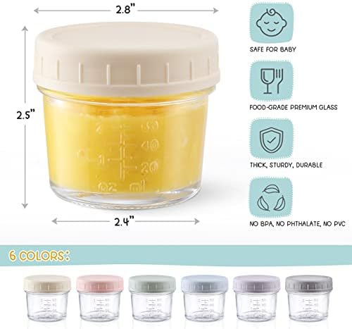 VITEVER 12Pack Glass Baby Food Storage Containers - 4 oz Baby Food Storage Jars - Image 2