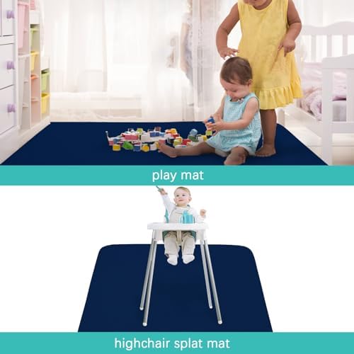 Splat Mat 2 Pack for Under High Chair Waterproof Splash Mat 42''×46'' - Image 3