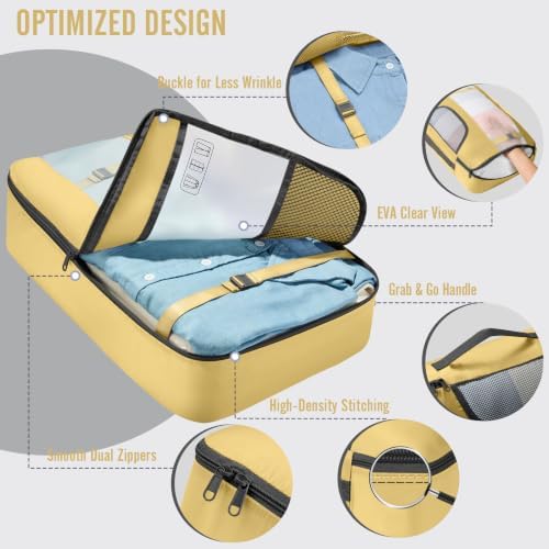 Veken 8 Set Packing Cubes for Travel Essentials, Anti-Wrinkle Buckled Suitcase - Image 4