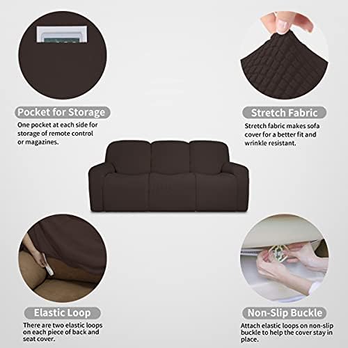 Easy-Going 100% Dual Waterproof Recliner Sofa Cover, 8-Pieces Stretch Relining - Image 5