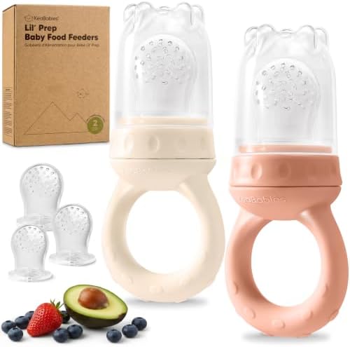 KeaBabies Baby Fruit Feeder 2pk, Silicone Baby Food Feeder by KeaBabies
