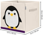 13 Inch Animal Cube Storage Bins, Foldable Fabric Kids Toy Box & Toy Chest - Image 2