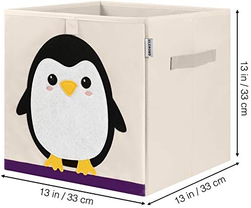 13 Inch Animal Cube Storage Bins, Foldable Fabric Kids Toy Box & Toy Chest - Image 2