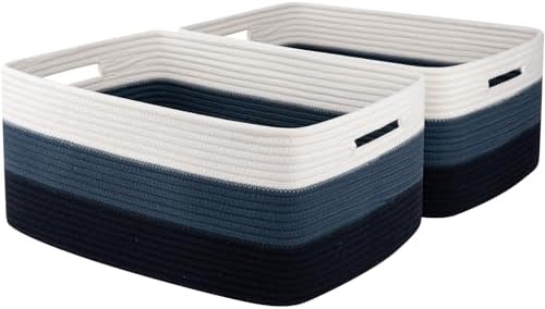 OIASKET Large Storage Basket for Organizing, Woven Rope Basket for Shelves by OIASKET