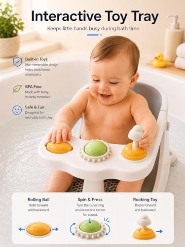 Baby Bath Seat for Babies Sitting Up, Baby Bath Chair - Image 5