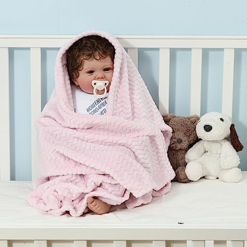 CREVENT 2Pcs 30''X40'' Cute Cozy Fluffy Warm Baby Blankets - Image 3