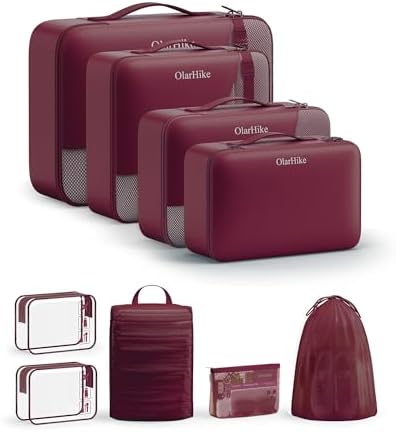 OlarHike 9 Set Packing Cubes for Travel, Gifts for Women Mom, Anti-Tearing by OlarHike