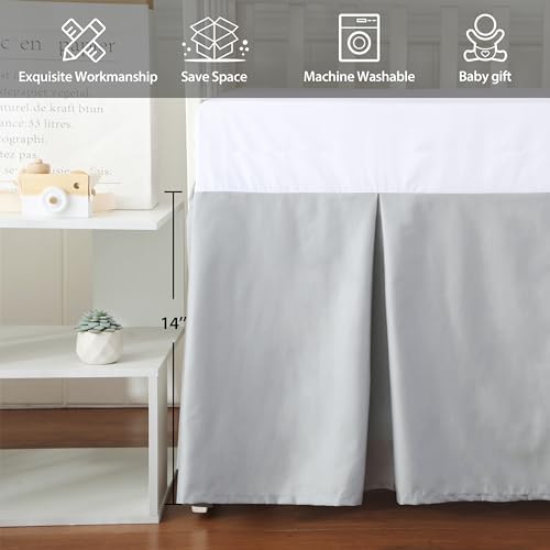 Crib Skirt Dust Ruffle, 100% Egyptian Cotton 400 Thread Count Soft Breathable - Image 2