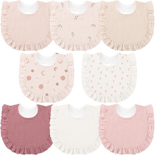 Bearmoss 8 Pack Muslin Baby Bibs by Bearmoss