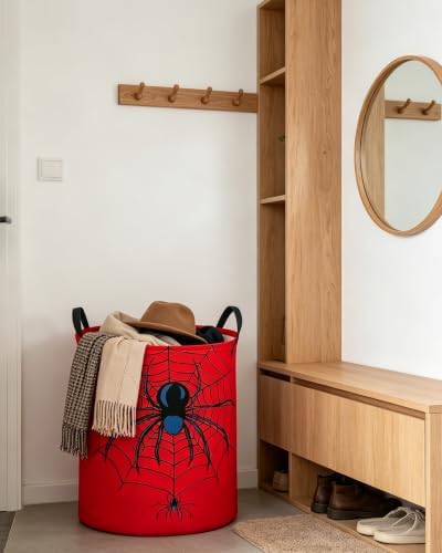 ESSME Kids Laundry Basket, Spider Hamper Collapsible Canvas Waterproof Storage - Image 7