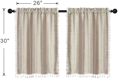 MitoVilla 2 Panels Boho Kitchen Short Curtains, Modern Farmhouse Cafe Curtains - Image 7