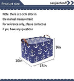 Rectangular Kids Storage Bins, Boys Baskets, Collapsible Anchor Organizer Bin - Image 4