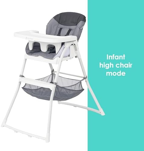 Baby Trend Flat Fold High Chair, Stellar Grey - Image 2