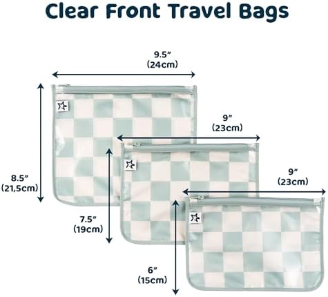 Tiny Twinkle Diaper Bag Organizing Pouches|3 Pack Mess-Proof Clear Front Travel - Image 2