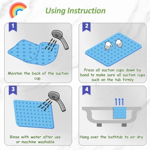 Baby Bath Mat with Pop It Bubbles – Non Slip Silicone Bathtub Mat - Image 6