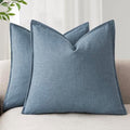Foindtower Linen Solid Decorative Throw Pillow Covers 26x26 Inch Misty Blue by Foindtower