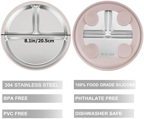 PandaEar 3 Pack Stainless Steel Baby Suction Plates - Image 3