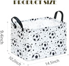 Kids Storage Basket with Soccer Print, 14.5" x 10.2" x 9.1", Waterproof with - Image 2
