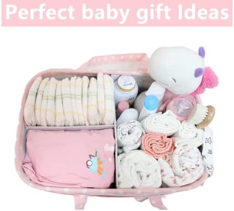 Pink Diaper Caddy Organizer for Baby Girl-Large Portable Diaper Caddy Basket - Image 5