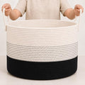 OrganiHaus Round Toy Basket & Blanket Basket, Cotton Rope 20x13" by OrganiHaus