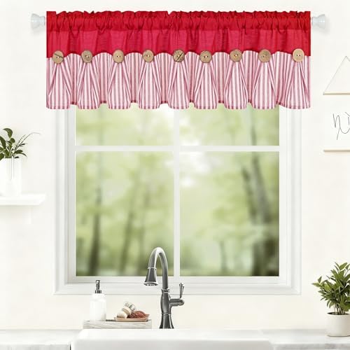 ASPMIZ Farmhouse Cotton Linen Valances - Image 3