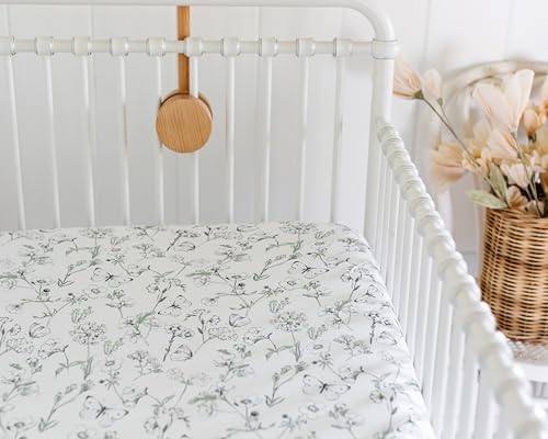 Sorrel + Fern Baby Crib Sheets Neutral, Fitted 2-Pack - Image 4