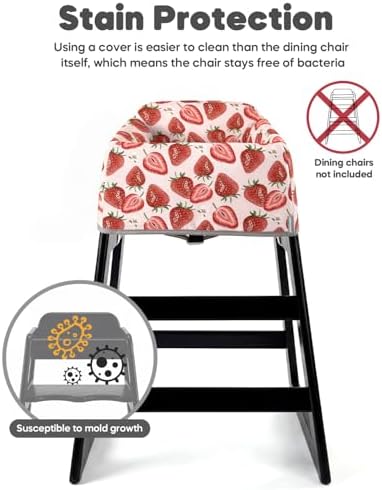 Mamatepe Baby High Chair Cover, Restaurant Seat Liner | Red Strawberry - Image 2