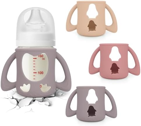 BUSOHA 3 Pack Silicone Sleeves for Pigeon 5oz Baby Bottle by BUSOHA