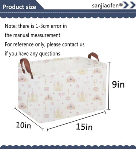 Rectangular Pink girl princess basket, Collapsible waterproof storage basket - Image 7