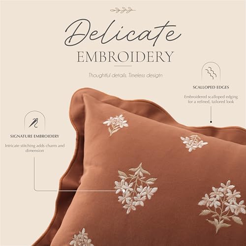 BlissBlush Throw Pillow Cover 20x20, Terracotta Velvet Decorative Pillow Cover - Image 2