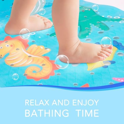 PRATIQUE Kids Bath Mat for Tub Non Slip，40 X 16 Inch Extra Long Kids Bathtub - Image 7
