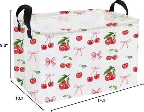 Essme Rectangular Kids Baskets, Cherry Storage Box, Cute Basket - Image 2