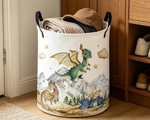 ESSME Kids Laundry Basket, Dinosaur Hamper Collapsible Canvas Waterproof - Image 4