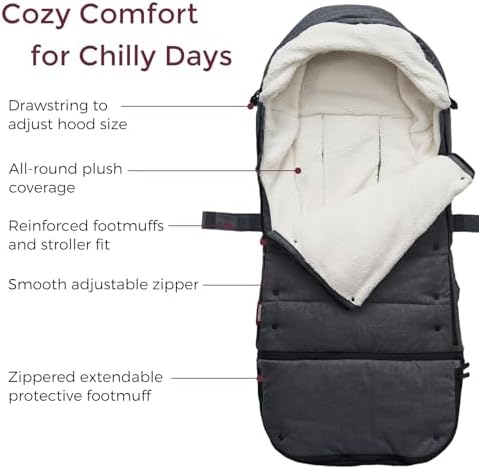 Momcozy Universal Stroller Footmuff, Plush Weatherproof Bunting Bag - Image 3