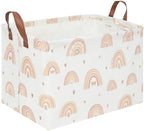 Boho Rainbow Baskets Rectangular, girl basket, Waterproof foldable canvas by FXOCSHE