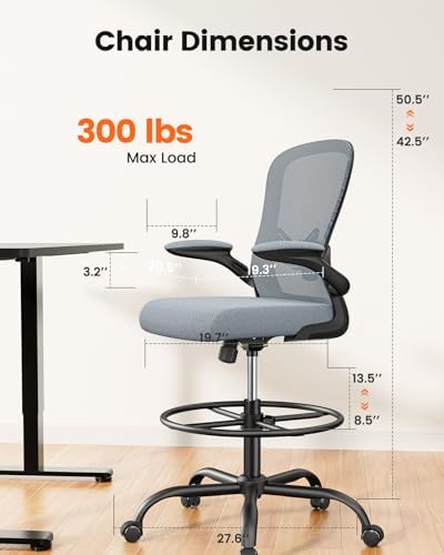 ErGear Drafting Chair, Tall Office Chair - Image 2