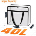 4 Packs 40L Clear Under Bed Storage Containers, Large Clothes Storage Bags - Image 2