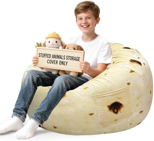 Lukeight Burrito Stuffed Animal Storage Bean Bag Chair Cover by Lukeight