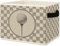 Vintage Brown Checkered Golf Ball Foldable Storage Box by Unknown