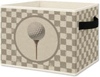 Vintage Brown Checkered Golf Ball Foldable Storage Box by Unknown
