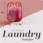 Handy Laundry Mesh Pop-Up Laundry Hamper, Collapsible Basket 2-Pack - Image 2