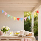 Pre-Strung Cotton Fabric Bunting Banner, 9Ft Multicolor Triangle Pennant Banner - Image 6