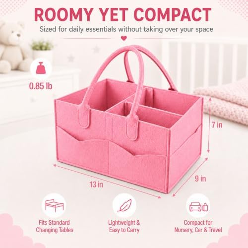 PandaEar Baby Diaper Caddy Organizer, Portable Diaper Holder Organizer Nursery - Image 3