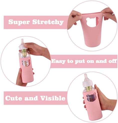 4 PCS Silicone Sleeves for Dr. Brown Natural Narrow Glass Baby Bottle 8 oz - Image 4