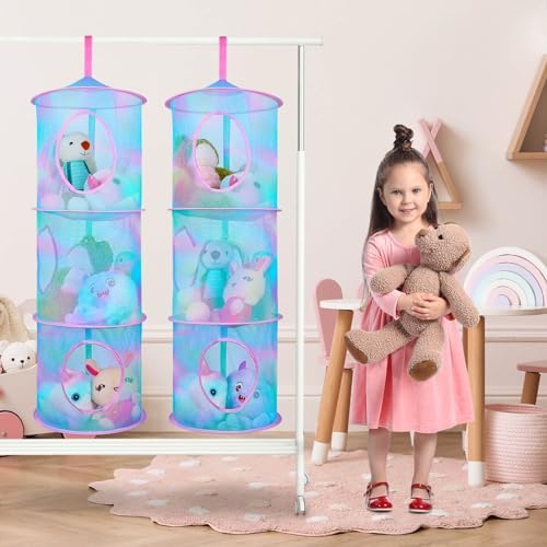 Basumee Hanging Stuffed Animals Storage, 2 Pack Mesh Plush Storage - Image 2